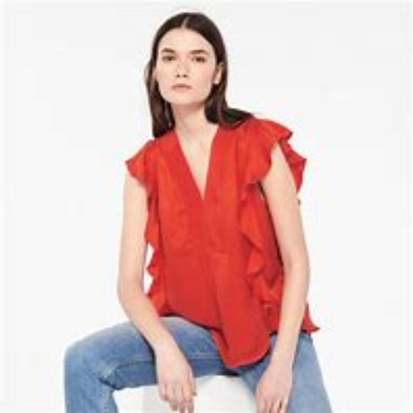 Sandro Venice Ruffled Top - L - Picture 3 of 10